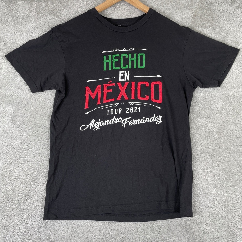 Alejandro Fernandez Hecho En‎ Mexico Tour 2021 Shirt Mens Medium Black Graphic